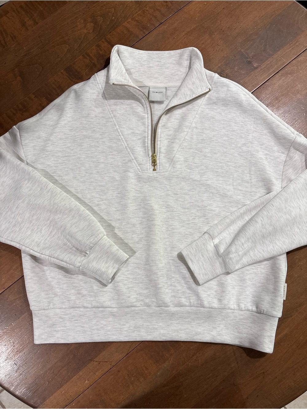 Varley Ivory Marl Half Zip Sweatshirt Size L